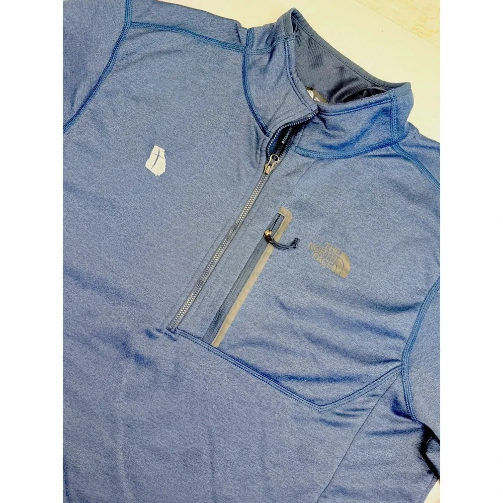 The North Face Men's M Blue Heather 1/4 Zip Fleece Pullover Jacket